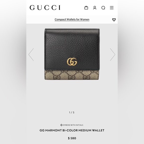 Gucci Marmont Bicolor Medium Compact wallet Supreme Canvas 🌟 Full Set 🌟 - Picture 13 of 14